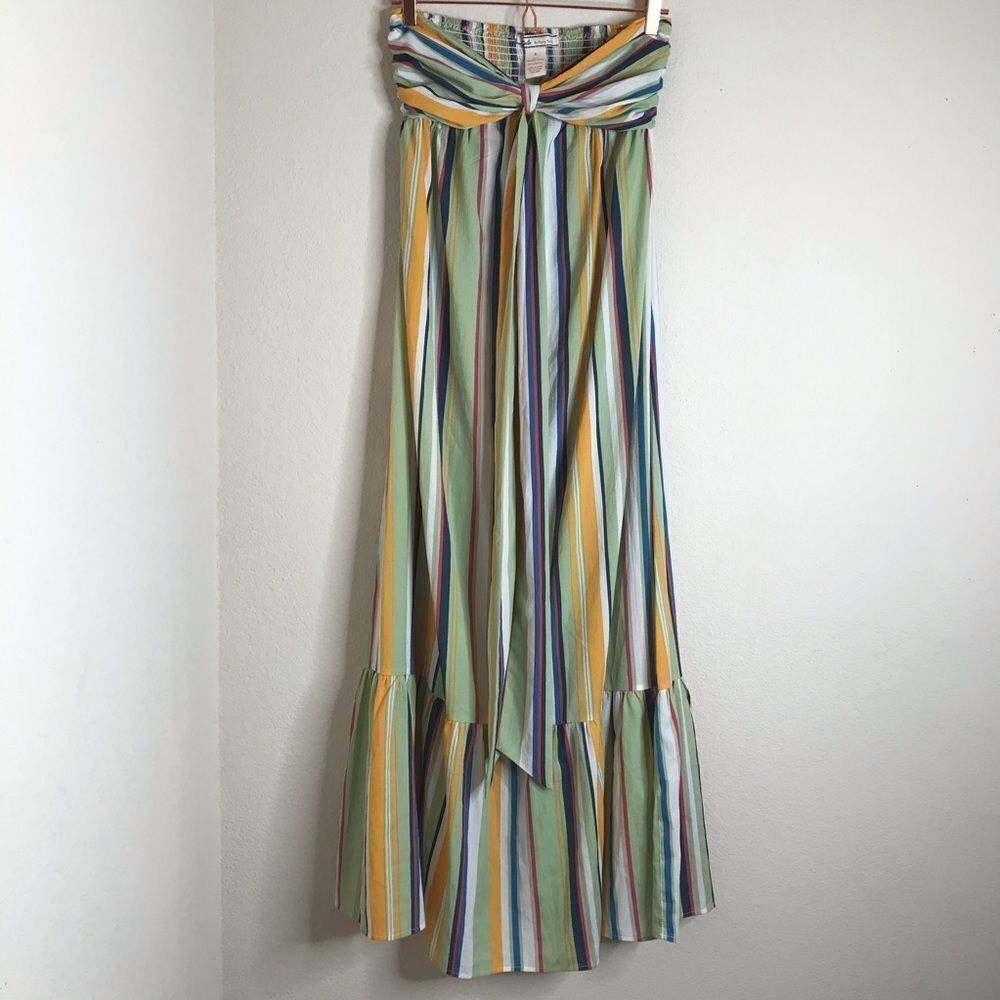 Striped strapless tiered bow front dress‎ - Picture 2 of 7
